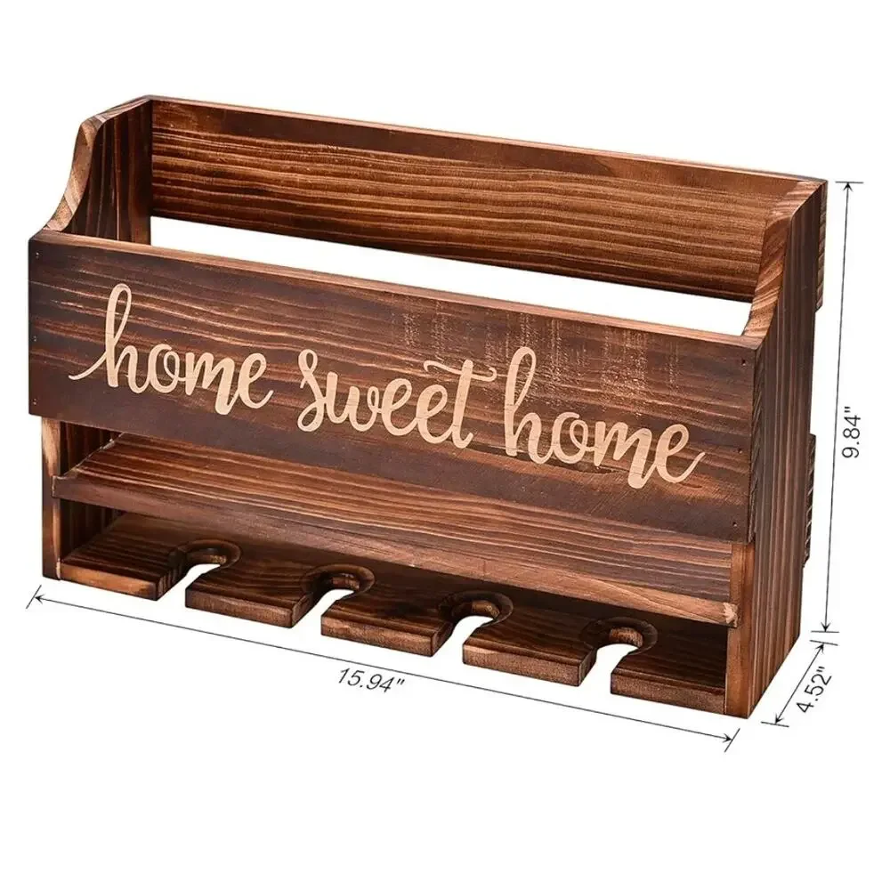 Housewarming‎ Gift, Home Sweet Home, Wall Mounted Wooden Shelf for wine